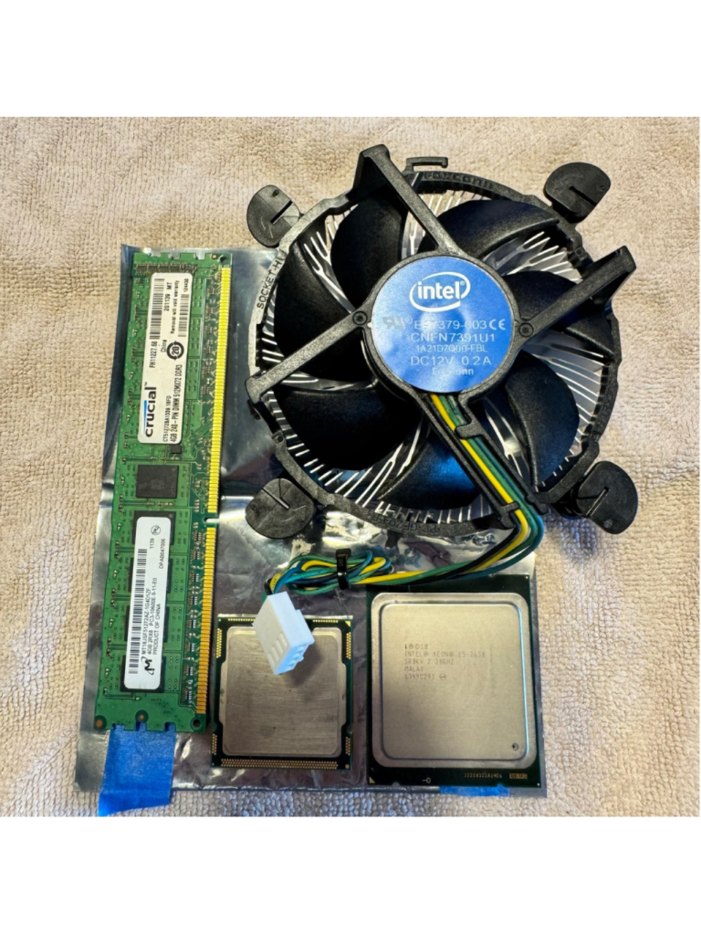 Intel Xeon E5-2630 CPU + Intel CPU + 4GB DDR3 ECC RAM Cooler Lot UNTESTED